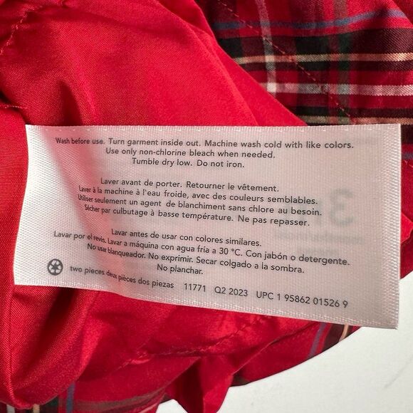 Carter’s Red Plaid Christmas Holiday Dress Only Red Bows Size 3 Months NEW NWT - Picture 6 of 8